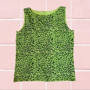 Vintage 1990s green Sleeveless Top Animal Print